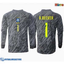 Fotballdrakt Herre Brasil Alisson Becker #1 Keeper Bortedrakt Copa America 2024 Langermet